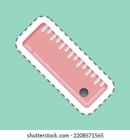 Sticker line cut Ruler. suitable for education symbol. simple design editable. design template vector. simple illustration