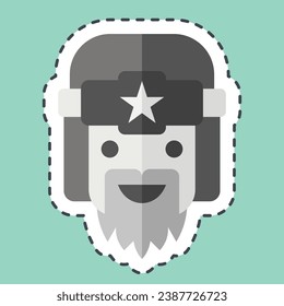 Sticker line cut Russia Hat. related to Russia symbol. simple design editable. simple illustration
