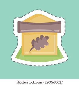 Sticker line cut Sack Of Flour. suitable for education symbol. simple design editable. design template vector. simple illustration