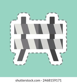 Sticker line cut Safety Barrier. related to Emergency symbol. simple design illustration
