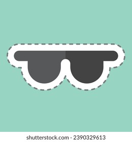 Sticker line cut Safety Glasses. related to Carpentry symbol. simple design editable. simple illustration 1