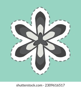 Sticker line cut Saffron. related to Flowers symbol. simple design editable. simple illustration