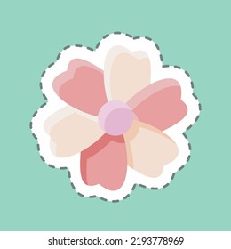 Sticker line cut Sakura. suitable for Japanese symbol. simple design editable. design template vector. simple illustration