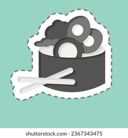 Sticker line cut Salad. related to Breakfast symbol. simple design editable. simple illustration