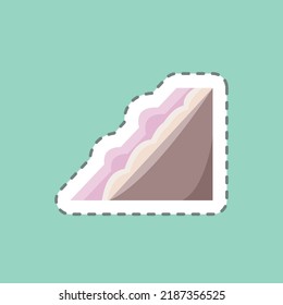 Corta la línea de pegatinas. adecuado para el símbolo Bakery. diseño simple editable. vector de plantilla de diseño. ilustración simple