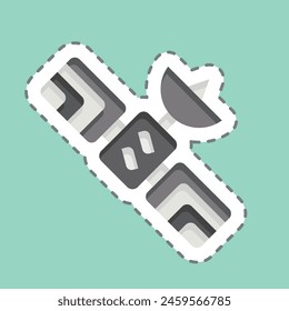 Sticker line cut Satellite. related to Smart City symbol. simple design illustration