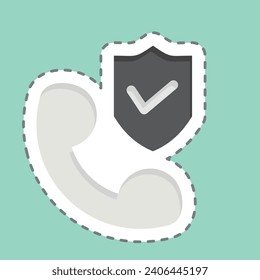 Sticker line cut Save Support. related to Finance symbol. simple design editable. simple illustration