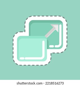 Sticker line cut Scale. related to Graphic Design Tools symbol. simple design editable. simple illustration. simple vector