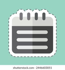 Sticker line cut Schedulling. related to Remote Working symbol. simple design illustration