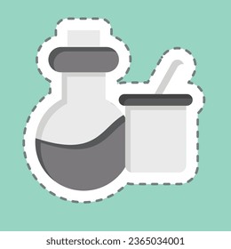 Sticker line cut Science Instruments. related to Biochemistry symbol. simple design editable. simple illustration