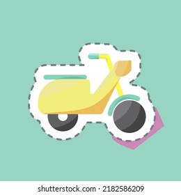 Sticker line cut Scooter. suitable for Education symbol. simple design editable. design template vector. simple illustration