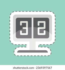 Sticker line cut Score. related to Baseball symbol. simple design editable. simple illustration
