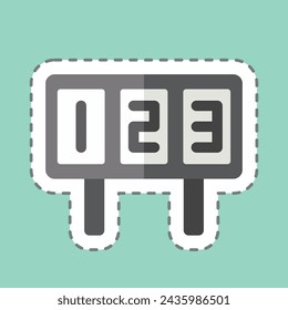 Sticker line cut Scoreboard. related to Hockey Sports symbol. simple design editable