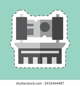 Sticker line cut Scroll. related to Medieval symbol. simple design editable. simple illustration