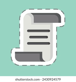 Sticker line cut Scroll. related to Post Office symbol. simple design editable. simple illustration