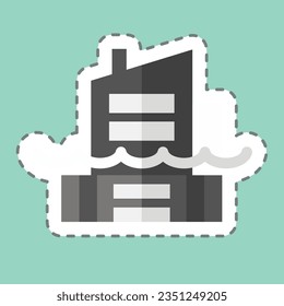 Sticker line cut Sea Level Rise. related to Climate Change symbol. simple design editable. simple illustration