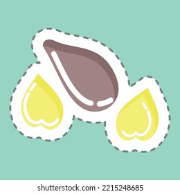 Semillas de corte de línea de pegatinas. adecuado para el símbolo Garden. diseño simple editable. vector de plantilla de diseño. ilustración simple