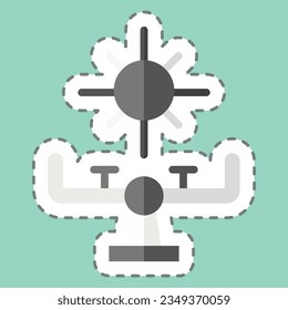 Sticker line cut Seesaw. related to Amusement Park symbol. glyph style. simple design editable. simple illustration