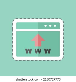 Sticker line cut SEO. suitable for IT Services symbol. simple design editable. design template vector. simple symbol illustration