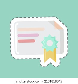 Sticker line cut Sertificate. suitable for Bee Farm. simple design editable. design template vector. simple illustration