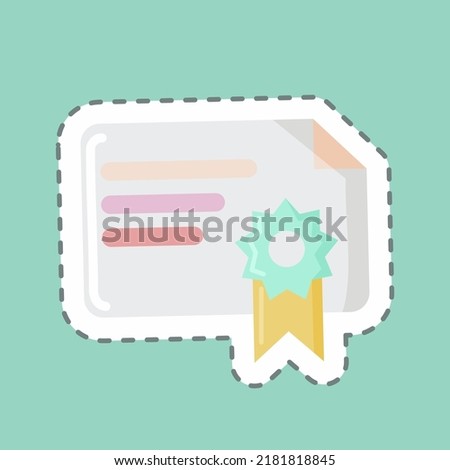 Sticker line cut Sertificate. suitable for Bee Farm. simple design editable. design template vector. simple illustration