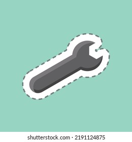 Sticker line cut Service. suitable for Security symbol. simple design editable. design template vector. simple illustration