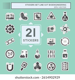 Sticker line cut Set Bioengineering. related to Bioengineering symbol