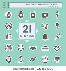 Sticker line cut Set Decoration. related to Education symbol. simple design editable. simple illustration
