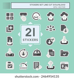 Sticker line cut Set Download. related to Button symbol. simple design illustration