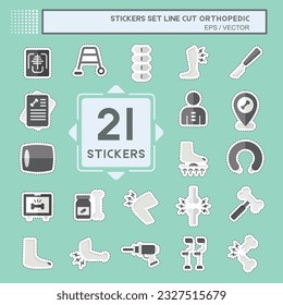 Sticker line cut Set Orthopedic. related to Health symbol. simple design editable. simple illustration