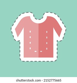 Sticker line cut Sewing Lines. suitable for Tailor symbol. simple design editable. design template vector. simple symbol illustration