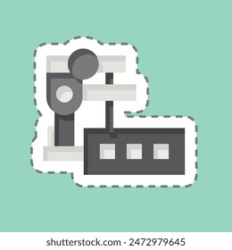 Sticker line cut Sewing Machines Foot. related to Sewing symbol. simple design illustration