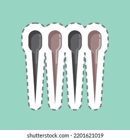 Sticker line cut Sewing Needles. suitable for education symbol. simple design editable. design template vector. simple illustration