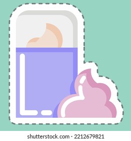 Sticker line cut Shaving Cream. suitable for Barbershop symbol. simple design editable. design template vector. simple illustration