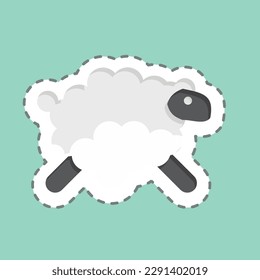 Sticker line cut Sheep. related to Eid Al Adha symbol. simple design editable. simple illustration