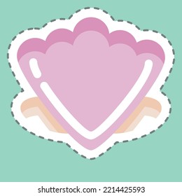 Sticker line cut Shell. suitable for Summer symbol. simple design editable. design template vector. simple illustration