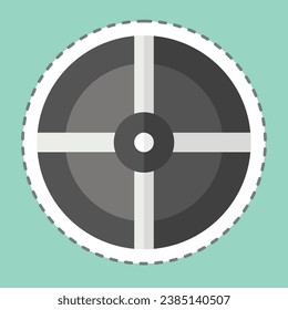 Sticker line cut Shield. related to Celtic symbol. simple design editable. simple illustration