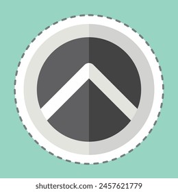 Sticker line cut Shield. related to Security symbol. simple design illustration