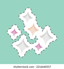 Sticker line cut Shine. related to Laundry symbol. simple design editable. simple illustration, good for prints