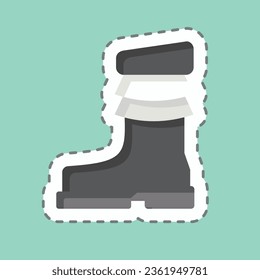 Sticker line cut Shoes. related to Indigenous People symbol. simple design editable. simple illustration