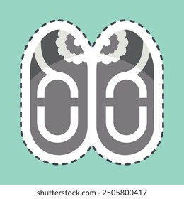 Sticker line cut Shoes. related to Korea symbol. simple illustration