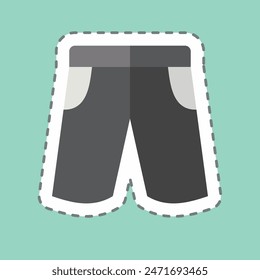 Sticker line cut Shorts. related to Rugby symbol. simple design illustration