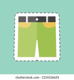 Sticker line cut Shorts. suitable for men accessories symbol. simple design editable. design template vector. simple symbol illustration