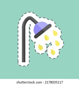 Sticker line cut Shower. suitable for Spa symbol. simple design editable. design template vector. simple symbol illustration