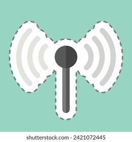 Sticker line cut Signal Stream. related to Podcast symbol. simple design editable. simple illustration