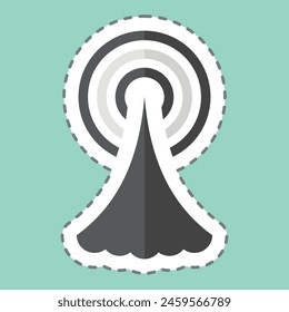 Sticker line cut Signal Tower. related to Smart City symbol. simple design illustration
