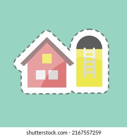 Sticker line cut Silo. suitable for Garden symbol. simple design editable. design template vector. simple symbol illustration