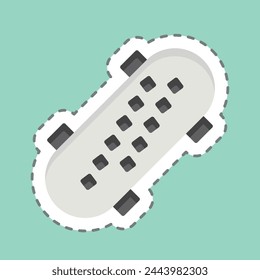 Sticker line cut Skateboard 2. related to Skating symbol. simple design illustration