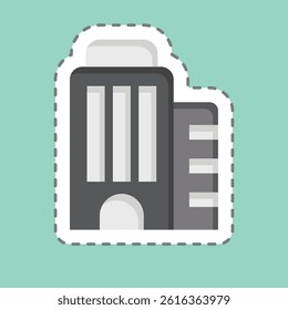 Sticker line cut Skyscraper. related to Civil Engineering symbol. design editable