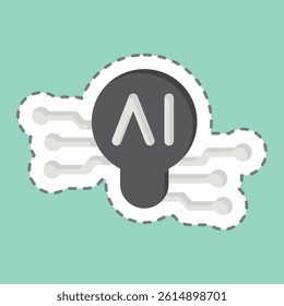 Sticker line cut Smart Ideas. related to Artificial Intelligence symbol